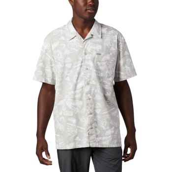 Pánské Košile Columbia PFG Trollers Best Short Sleeve Tall Šedé Světle Blankyt ETKOIU510